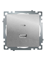 Розетка 2-местная USB + type C (механизм)), STEKKER GLS10-7116-03 , 250B, 3А, max 20W, серия Катрин, серебро 50054 Розетка 2-местная USB + type C (механизм)), STEKKER GLS10-7116-03 , 250B, 3А, max 20W, серия Катрин, серебро 50054