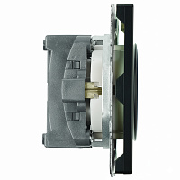 Розетка 1-местная с защитной шторкой с/з (механизм), STEKKER, 250В, 16А, серия Эмили, RST16-5110-05, черный уголь, soft touch 49854