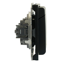 RST16-5113-05 Розетка 1-местная с крышкой с защ. штор STEKKER, б/з, IP42, 250В, 16А, серия Эмили, RST16-5113-05, черный уголь, soft touch 49852