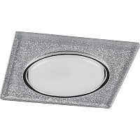 Светильник встраиваемый с белой LED подсветкой Feron CD4040 потолочный GX53 без лампы, серебро,  хром 40517 Светильник встраиваемый с белой LED подсветкой Feron CD4040 потолочный GX53 без лампы, серебро,  хром 40517