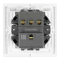 Выключатель 3-клавишный (механизм), STEKKER, 250В, 10А, серия Мия, RSW10-3108-01, белая магнолия 50430