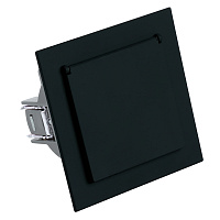 Розетка 1-местная с крышкой с защ. штор, STEKKER, с/з, 250В, 16А, серия Мия, RST16-3112-05, черный бархат 50455