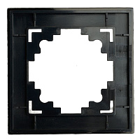Рамка 1-местная, стекло, STEKKER GFR00-7001-05М, серия Катрин, черный матовый 49600
