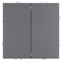 Переключатель перекрестный 2-клавишный (механизм), STEKKER, 250В, 10А, серия Эмили, RSW10-5111-10, платиново-серый, soft touch 50166