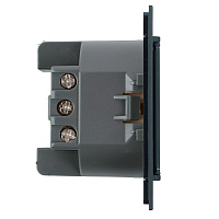 Розетка 1-местная с крышкой с защ. штор, STEKKER, с/з, 250В, 16А, серия Мия, RST16-3112-05, черный бархат 50455