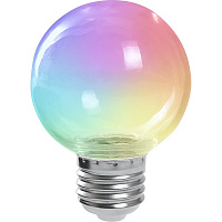 Лампа светодиодная Feron LB-371 Шар прозрачный E27 3W RGB быстрая смена цвета 38130 Лампа светодиодная Feron LB-371 Шар прозрачный E27 3W RGB быстрая смена цвета 38130