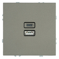 Розетка 2-местная USB + Type C (механизм), STEKKER, 250В, 20W, серия Эмили, RST10-5115-09, антрацит, soft touch 49931 Розетка 2-местная USB + Type C (механизм), STEKKER, 250В, 20W, серия Эмили, RST10-5115-09, антрацит, soft touch 49931