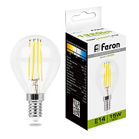Лампа светодиодная Feron LB-515 Шарик E14 15W 230V 4000K 38250 Лампа светодиодная Feron LB-515 Шарик E14 15W 230V 4000K 38250