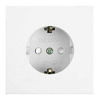 Розетка 1-местная с защитной шторкой с/з (механизм), STEKKER, 250В, 16А, серия Мия, RST16-3110-01, белая магнолия 50440