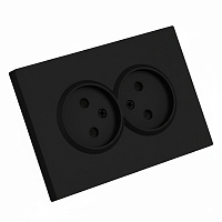 Розетка 2-местная с защитной шторкой, STEKKER,  б/з, 250В, 16А, серия Эмили, RST16-5116-05, черный уголь, soft touch 49851