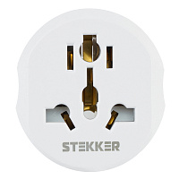 Адаптер-переходник для евровилки с/з, ультраплоский, STEKKER ADP16-06-20W , 250В, 16A, IP20,белый 50412 Адаптер-переходник для евровилки с/з, ультраплоский, STEKKER ADP16-06-20W , 250В, 16A, IP20,белый 50412