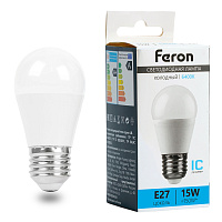 Лампа светодиодная Feron LB-990 Шарик E27 15W 175-265V 6400K 52078