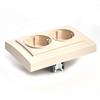 Розетка 2-местная с/з, STEKKER, PST16-9014-02, 250В, 16А с защитной шторкой, серия Эрна, слоновая кость 39240 Розетка 2-местная с/з, STEKKER, PST16-9014-02, 250В, 16А с защитной шторкой, серия Эрна, слоновая кость 39240