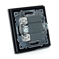 Выключатель 2-клавишный c индикатором STEKKER GLS10-7002-05, 250В, 10А, серия Катрин, черный 39504 Выключатель 2-клавишный c индикатором STEKKER GLS10-7002-05, 250В, 10А, серия Катрин, черный 39504