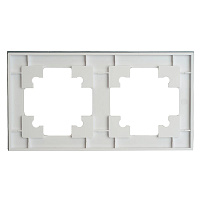 Рамка 2-местная, стекло, STEKKER ,GFR00-7002-01М, серия Катрин, белый матовый 49595