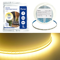 Светодиодная LED лента Feron LS617, 240SMD(2835)/м 19Вт/м 12V 5000*10*1.22мм 3000К, IP20 Артикул 48826 Светодиодная LED лента Feron LS617, 240SMD(2835)/м 19Вт/м 12V 5000*10*1.22мм 3000К, IP20 Артикул 48826