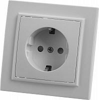 Розетка 1-местная с/з STEKKER  PST16-9010-01, 250В, 16А с защитной шторкой, серия Эрна, белый 39050 Розетка 1-местная с/з STEKKER  PST16-9010-01, 250В, 16А с защитной шторкой, серия Эрна, белый 39050