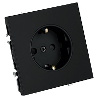 Розетка 1-местная с з/ш, с/з (механизм), СЗК, STEKKER, 250В, 16А, серия Эмили, RST16-5110-05ZK, черный уголь, soft touch 50251