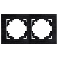 Рамка 2-местная, металл, STEKKER MFR00-7002-05, серия Катрин, черный 50016