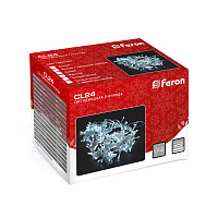 Светодиодная гирлянда Feron CL24 занавес 3*3м  + 3м 2700К статичная, c питанием от сети 230V, белый шнур Светодиодная гирлянда Feron CL24 занавес 3*3м  + 3м 2700К статичная, c питанием от сети 230V, белый шнур