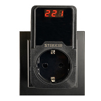 Реле напряжения для розетки регулируемое  STEKKER  VPR-200B, 220В, 16A 50690 Реле напряжения для розетки регулируемое  STEKKER  VPR-200B, 220В, 16A 50690
