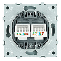Розетка компьютерная 2-местная RJ-45 (механизм), STEKKER, серия Эмили, RST00-5111-09, антрацит, soft touch 49926 Розетка компьютерная 2-местная RJ-45 (механизм), STEKKER, серия Эмили, RST00-5111-09, антрацит, soft touch 49926