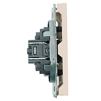 Розетка телевизионная 1-местная (механизм), STEKKER, 75 Ом, 5-862МГц, серия Эмили, RST00-5108-08, кашемир, soft touch 49901