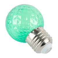 Лампа светодиодная Feron LB-385 Шарик зеленый прозрачный E27 1W 230V 52163