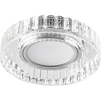 Светильник встраиваемый с LED подсветкой Feron CD985 потолочный MR16 G5.3 прозрачный Светильник встраиваемый с LED подсветкой Feron CD985 потолочный MR16 G5.3 прозрачный