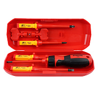 STLS005 Отвертка VDE со сменными битами до 1000В, 8 предметов