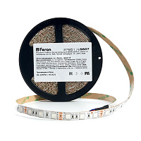Светодиодная LED лента Feron LS607, 60SMD(5050)/m 14.4W/m 12V IP65 5m RGB  Артикул 27651 Светодиодная LED лента Feron LS607, 60SMD(5050)/m 14.4W/m 12V IP65 5m RGB  Артикул 27651