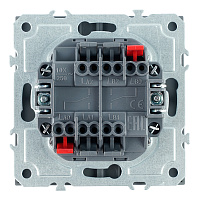 Переключатель 2-клавишный (механизм), СЗК, STEKKER, 250В, 10А, серия Эмили, RSW10-5107-10ZK, платиново-серый, soft touch 50241