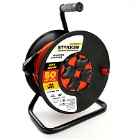 Удлинитель на катушке Stekker STD03-44-50 Standart 4-местный с/з ПВС 3*1,5, оранжевый, 16А, IP44, 50м (80104) 50173