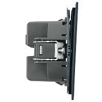 Выключатель 1-клавишный c индикатором (механизм), STEKKER, 250В, 10А, серия Мия, RSW10-3101-05, черный бархат 50445