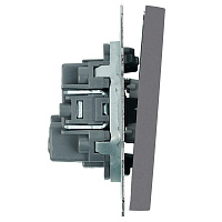 Выключатель 2-клавишный самовозвратный (механизм), STEKKER, 250В, 10А, серия Эмили, RSW10-5113-10, платиново-серый, soft touch 50329