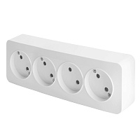 Розетка 4-местная б/з открытой установки, STEKKER, 250В, 10А, IP20, серия София, белый, MST10-14-01  49307 Розетка 4-местная б/з открытой установки, STEKKER, 250В, 10А, IP20, серия София, белый, MST10-14-01  49307