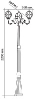 Светильник садово-парковый Feron PL3709 круглый, столб  3*60W 230V E27, черное золото 11389 Светильник садово-парковый Feron PL3709 круглый, столб  3*60W 230V E27, черное золото 11389