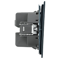 Выключатель 1-клавишный c индикатором (механизм), STEKKER, 250В, 10А, серия Мия, RSW10-3101-05, черный бархат 50445