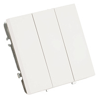 Выключатель 3-клавишный (механизм), STEKKER, 250В, 10А, серия Эмили, RSW10-5108-01, белый фарфор, soft touch 49870