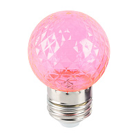 Лампа светодиодная Feron LB-385 Шарик розовый прозрачный E27 1W 230V 52177
