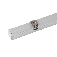 Профиль алюминиевый накладной, 10х10мм, серебро, CAB243 (в комплекте с матовым экраном, 2 заглушками, 4 крепежами) FERON