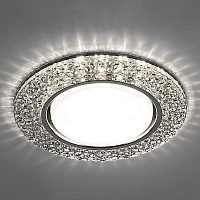 Светильник встраиваемый с белой LED подсветкой Feron CD4032 потолочный GX53 без лампы, прозрачный, хром 32996 Светильник встраиваемый с белой LED подсветкой Feron CD4032 потолочный GX53 без лампы, прозрачный, хром 32996