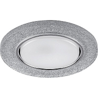 Светильник встраиваемый с белой LED подсветкой Feron CD4041 потолочный GX53 без лампы, серебро,  хром 40518 Светильник встраиваемый с белой LED подсветкой Feron CD4041 потолочный GX53 без лампы, серебро,  хром 40518