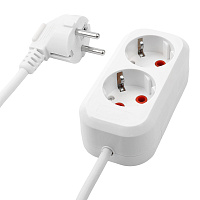 Удлинитель Stekker 2-местный с/з STEKKER, HM01-21-02, 2м, 3x0,75, серия Home (У10-001), белый  39205