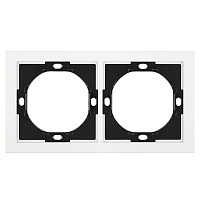 Рамка 2-местная, STEKKER, PFR00-3002-01, серия Мия, белая магнолия 50457