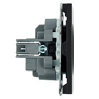 Розетка 1-местная с з/ш, с/з (механизм), СЗК, STEKKER, 250В, 16А, серия Эмили, RST16-5110-05ZK, черный уголь, soft touch 50251