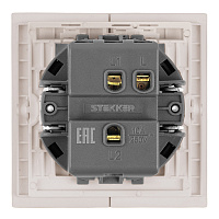 Переключатель 1-клавишный (механизм), STEKKER, 250В, 10A, серия Мия, RSW10-3105-08, пудровый жемчуг 50477