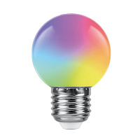 Лампа светодиодная Feron LB-371 Шар матовый E27 3W 230V RGB плавная сменая цвета 38115 Лампа светодиодная Feron LB-371 Шар матовый E27 3W 230V RGB плавная сменая цвета 38115