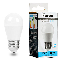 Лампа светодиодная Feron LB-990 Шарик E27 15W 175-265V 6400K 52078