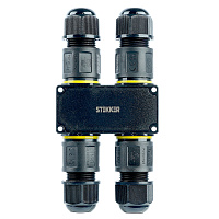 Соединитель-коннектор для проводов H 3-контактный LD558 STEKKER, водонепрониц. пружинный контакт 50560